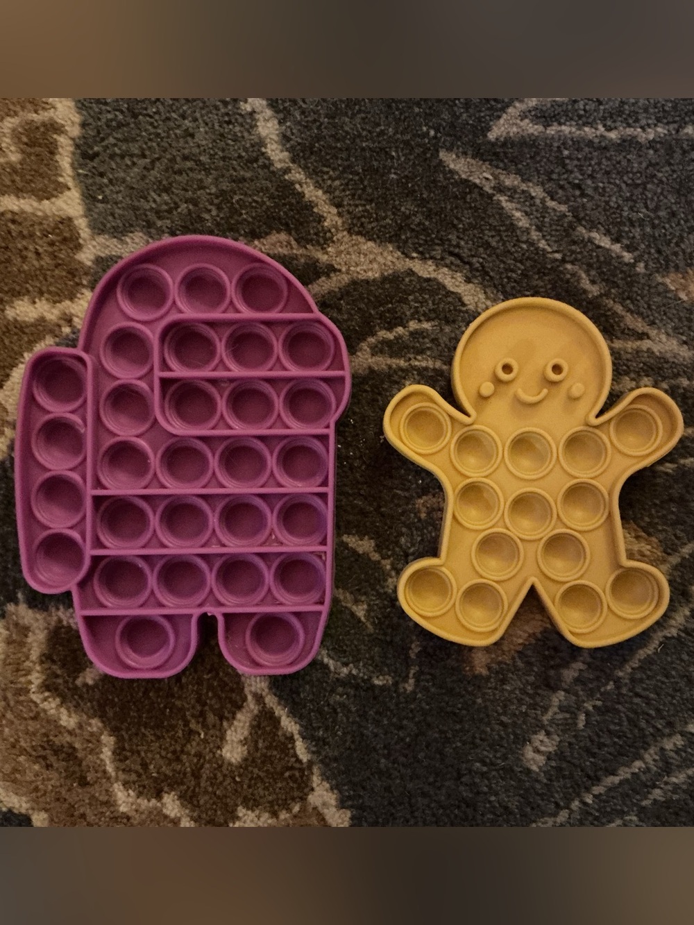 Gingerbread & Purple Silicone Pop It Fidget Toys - Picture 2 of 2